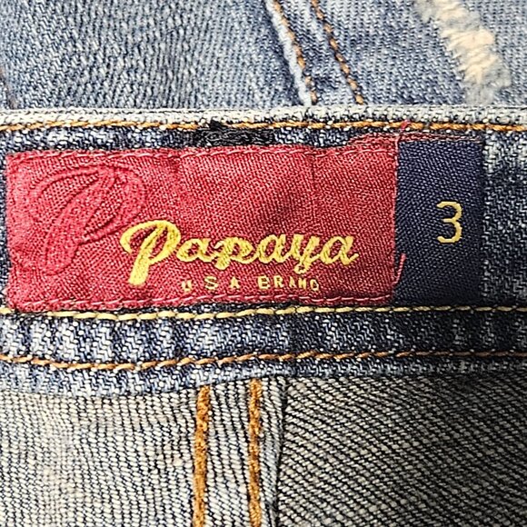 Papaya Jeans Womens Size 3 Flare Leg Low Rise Medium Wash Denim Pants Juniors - Picture 5 of 6